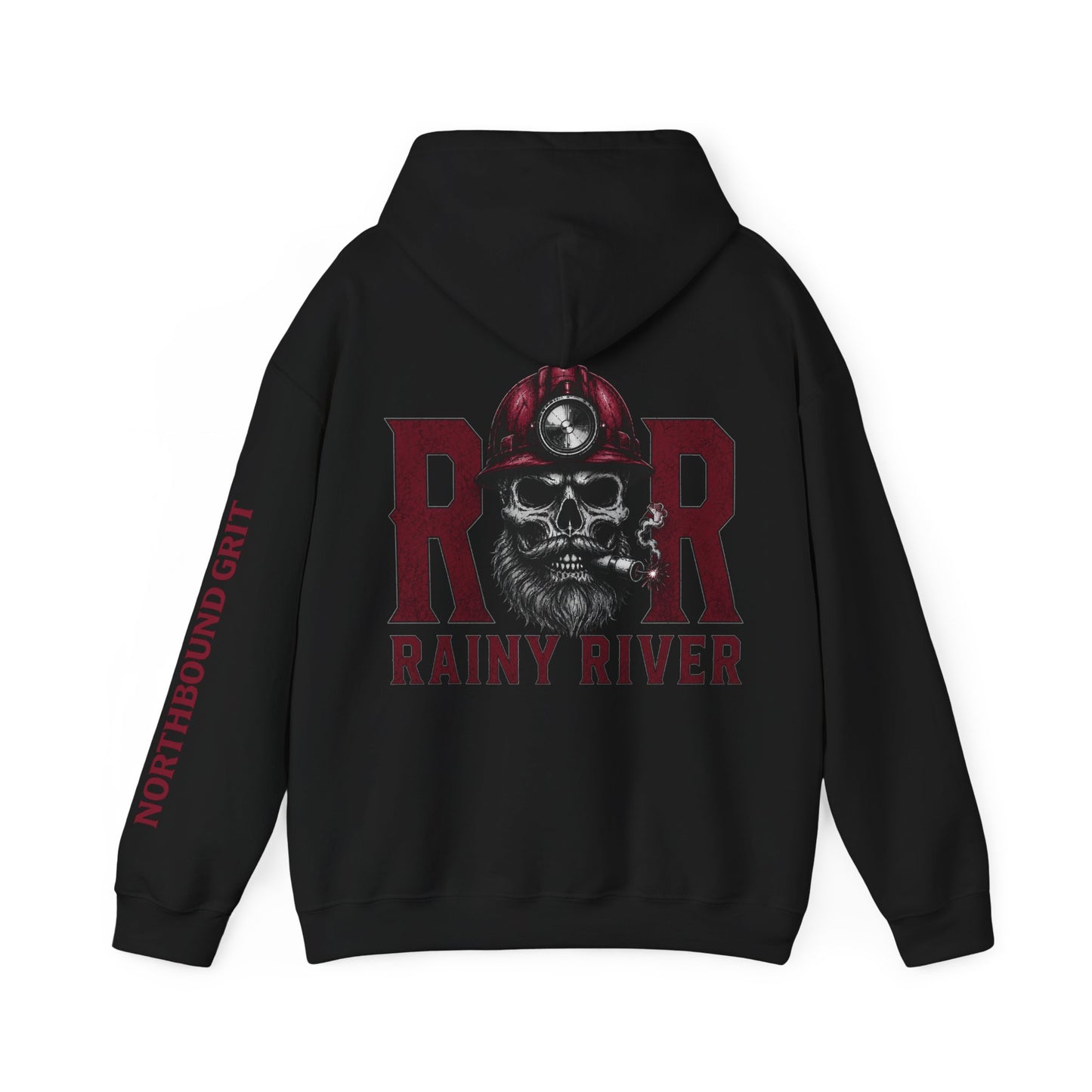 Mining Hoodie — Skull Miner 'Rainy River' Safety Graphic Hoodie