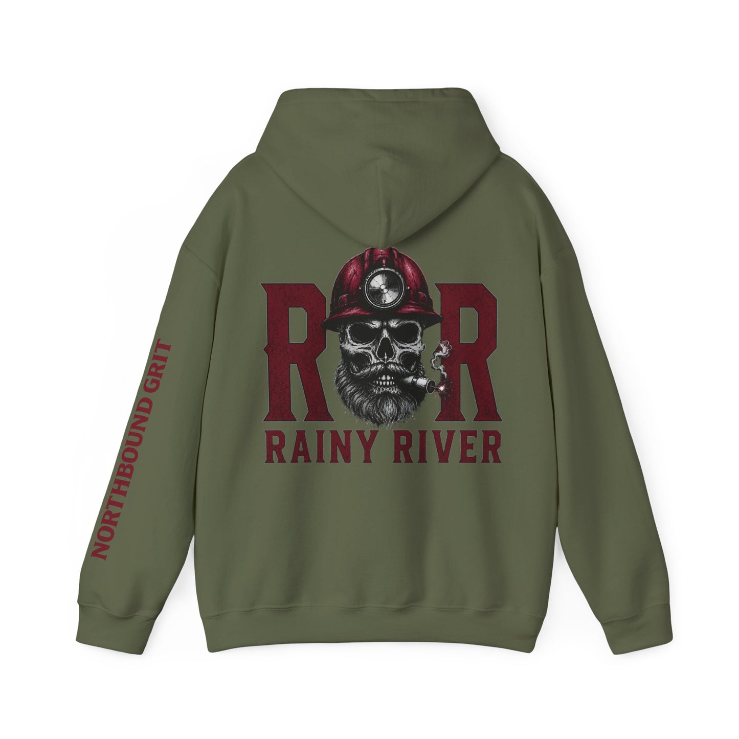 Mining Hoodie — Skull Miner 'Rainy River' Safety Graphic Hoodie