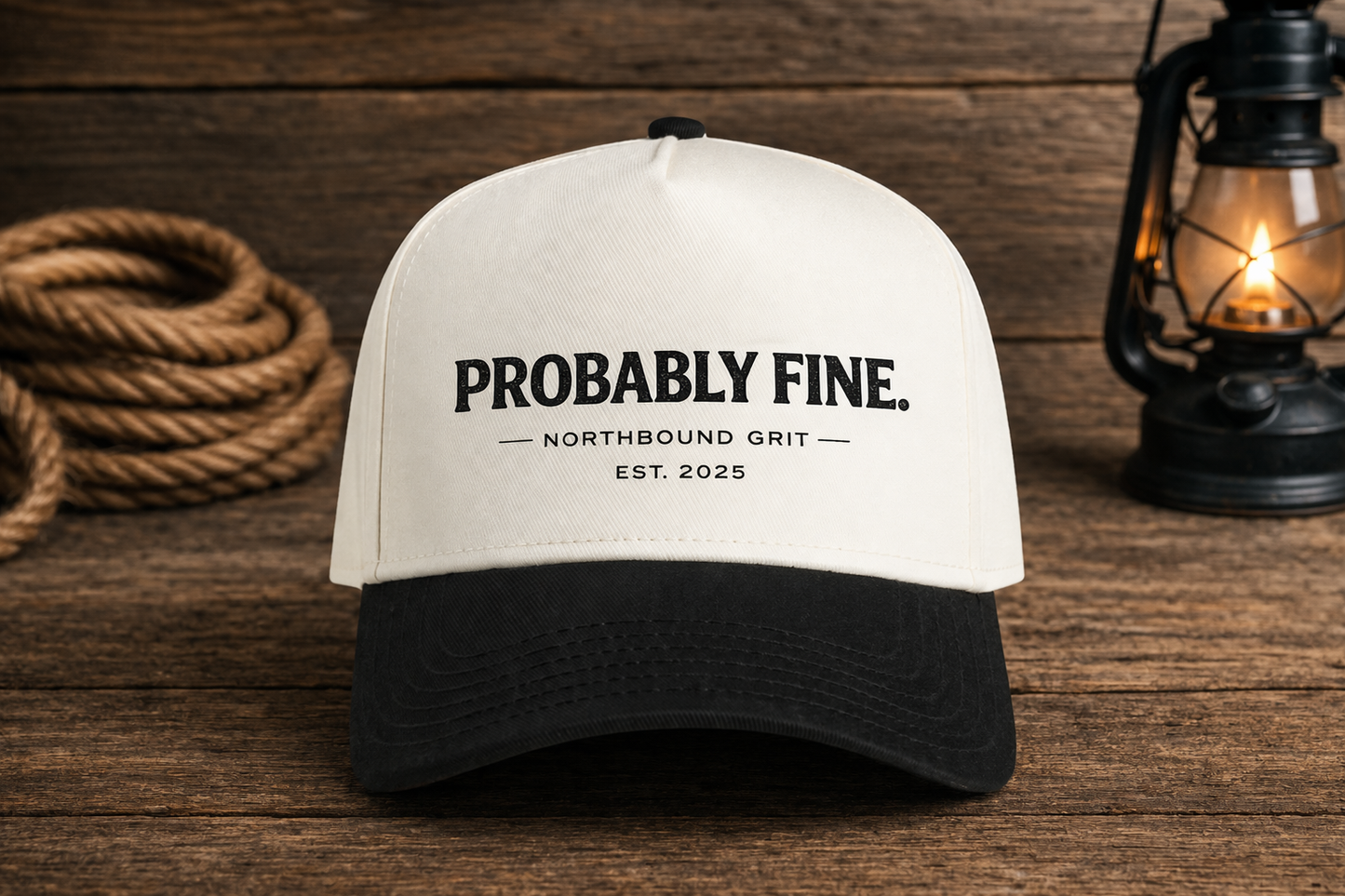 Probably Fine Two-Tone Trucker Hat – Northbound Grit