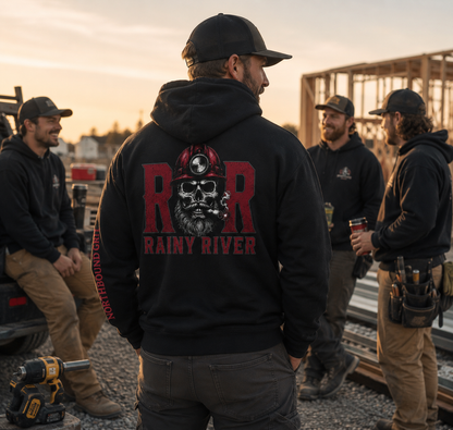 Mining Hoodie — Skull Miner 'Rainy River' Safety Graphic Hoodie